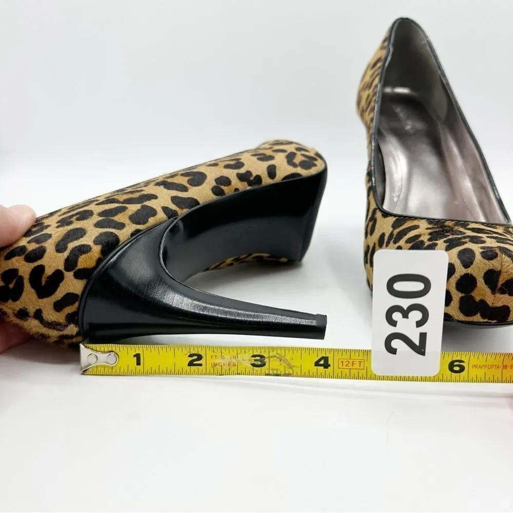 Calvin‎ Klein Retro Colette Trending Leopard Calf Hair Platform Pumps Sz 8